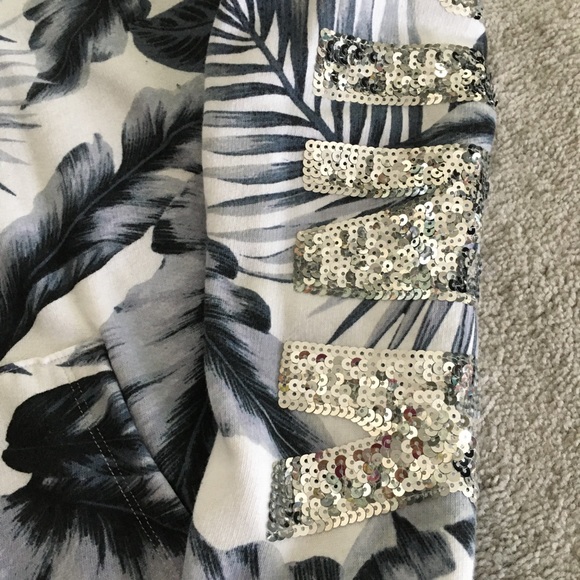 PINK Palm Tree Sequin Bling Hoodie - Picture 3 of 5